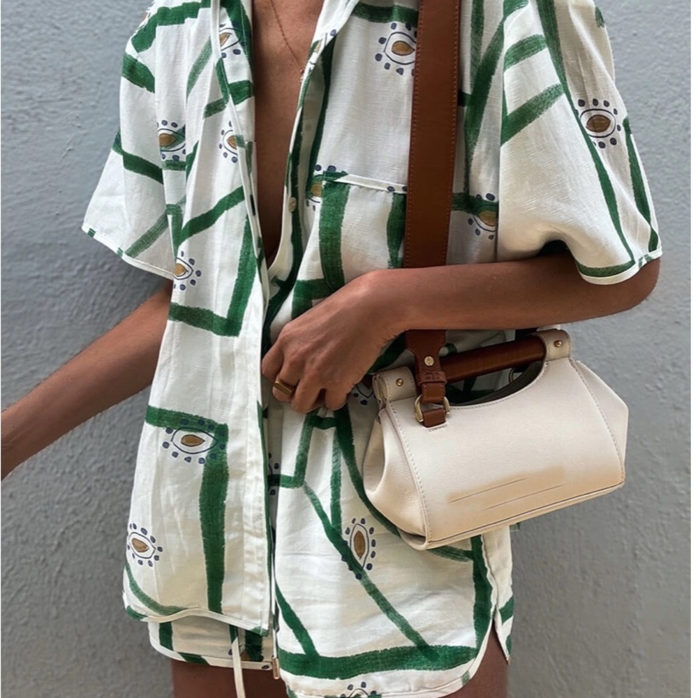Commense Green and White Patterned Set